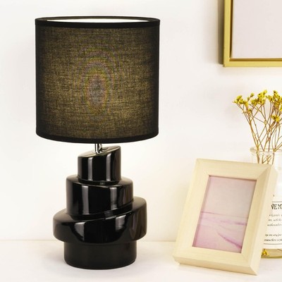Circo Small Modern Ceramic Table Lamp, Black, 7.09H13.78IN, Bulb Excluded