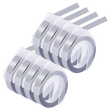 8PK 3D Embossing Tape 520104 For DYMO Xpress Label Maker 9mm 3m White on Silver