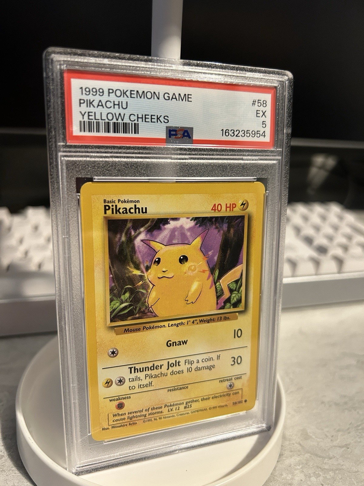 Pokemon - 1999 Pikachu Yellow Cheeks Base Set 58/102 PSA 5 view 2