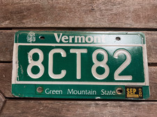 2002 Vermont license plate 8CT82