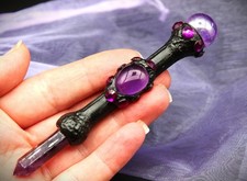 SALE - Pocket wand, Amethyst crystal Angel Aura wand, crystal
