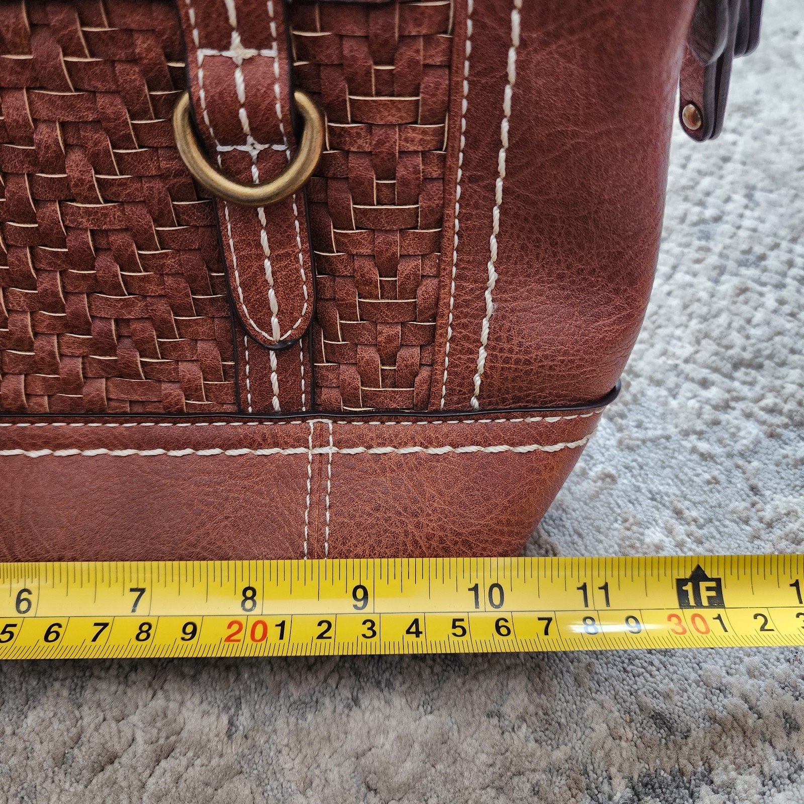 BOC Adjustable Strap Mini Backpack Brown Faux Lea… - image 6