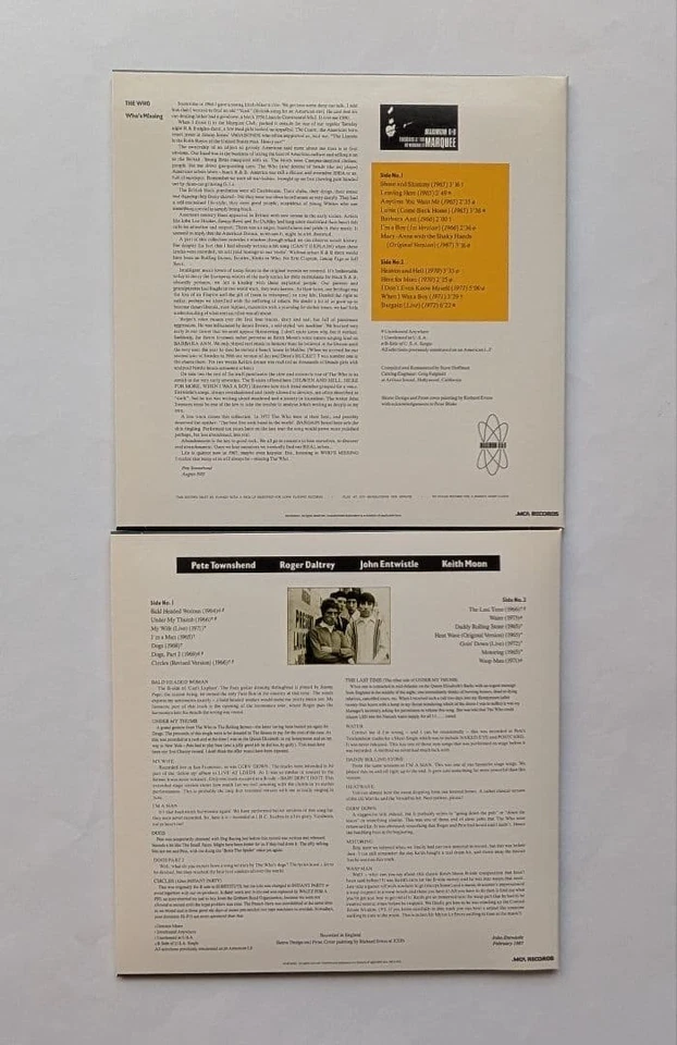 The Who Who's Missing & Two's Missing 2SHM-CD Japanese Edition Obi OOP Rare Foto 2 de 3