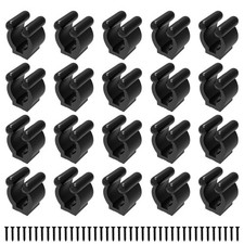 20 Pcs Black Fishing Pole Rod Holder Clips, Billiard Snooker Cue Locating Cli...