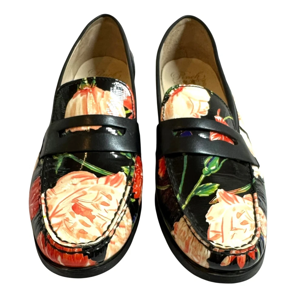 Mocasines Cole Haan Pinch Penny en cuero negro floral sin miedo talla 8,5 B Foto 3 de 4