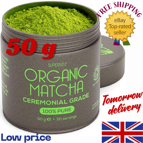 Organic Matcha Green Tea Powder - 50g Gift Tin - Ceremonial Grade - 100% Premium