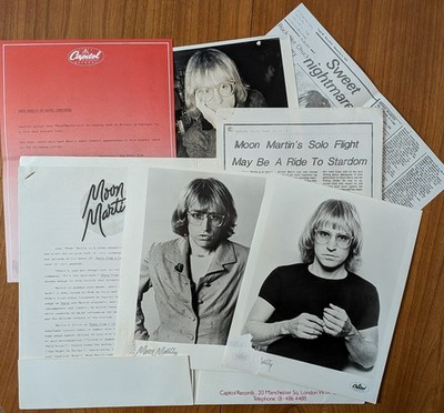 MOON MARTIN Press Kit. Photo's, Bio's. Capitol 1978. Shots from a cold Nightmare