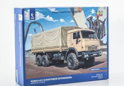 AVD Models 1688AVD  KAMAZ-43118 Flatbed Truck 6x6 1:43 Plastic Model Kit New