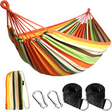Cotton Camping Hammock With Tree Straps Portable Outdoor Garden Patio 660 Lb