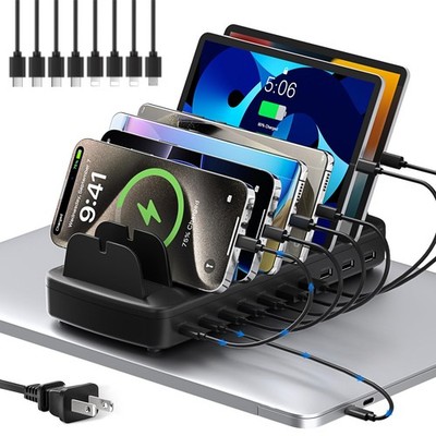 510W Fast Charging Station for Multiple Devices, 10 Port USB Charger Station ...
