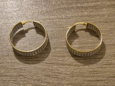 TJC glitzernde Creolen in vergoldetem Sterlingsilber