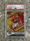 Patrick Mahomes 2021 Mosaic Fusion Red Yellow Choice Prizm #’d/80 PSA 10