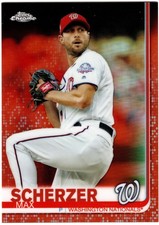 2019 Topps Chrome Orange Refractor #140 Max Scherzer 17/25 Nationals