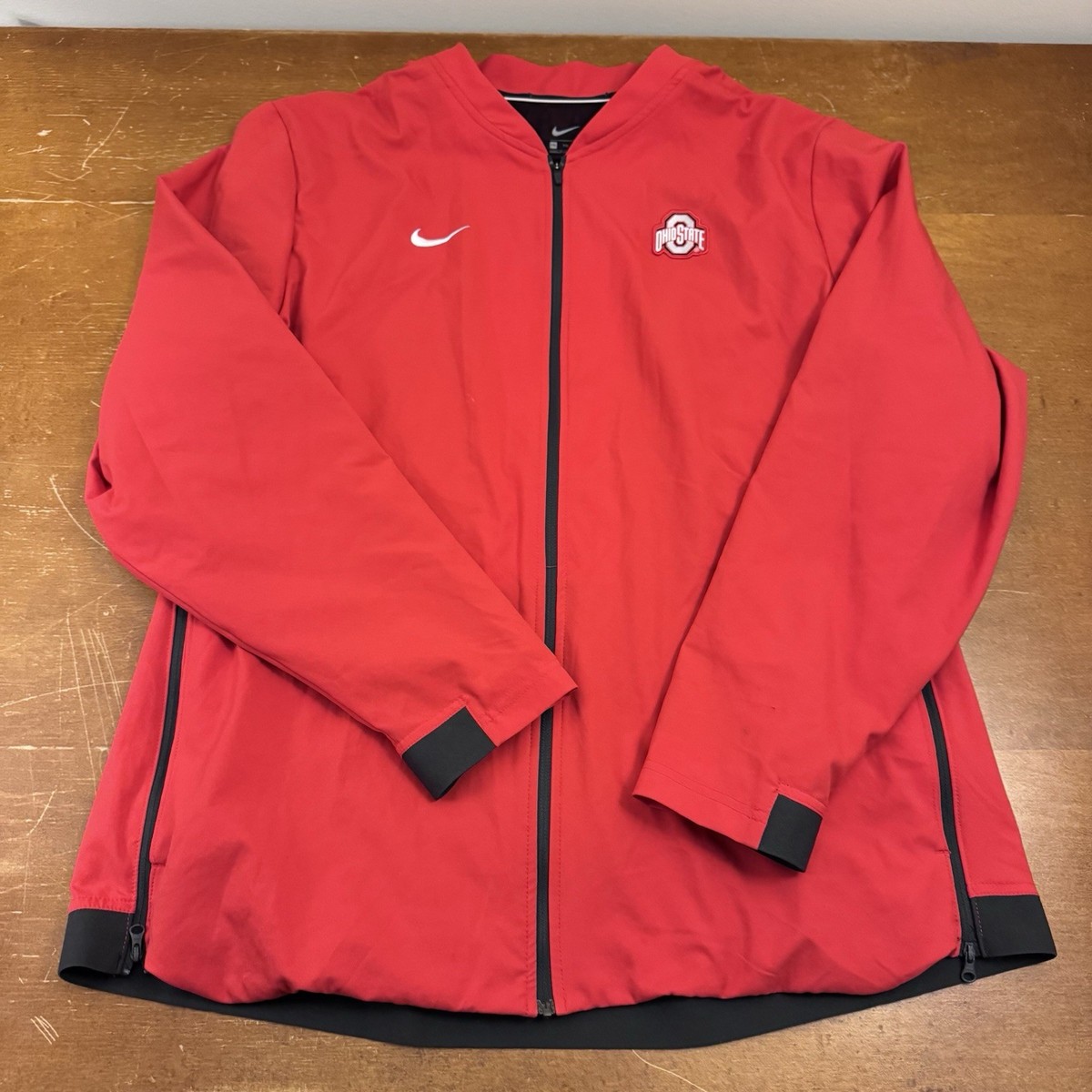 Ohio State Buckeyes Jacket Mens 2XL Red Warm Up Full Zip