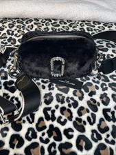 NWT! Marc Jacobs Snapshot Faux Fur Crossbody Bag- Black