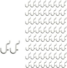 100PCS Metal Pegboard J Hook Accessories Peg Board Wall Display Assortment