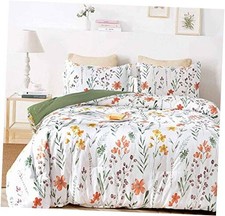 Floral Duvet Cover Size - Yellow Flowers and Green Leaf Spring Twin Floral 1 