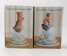 Set Of 2 Vintage Porcelain Dog Collectible Dinner Table Bells