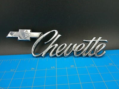 Vintage Chevrolet Chevette OEM Chrome Emblem Badge Script PG67838 Classic GM 70s