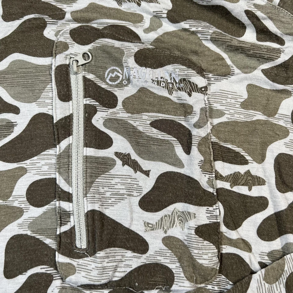 Magellan Outdoors Hoodie Mens Small Camo Green Fish Gear Classic Fit Fishing - Image 2 of 4