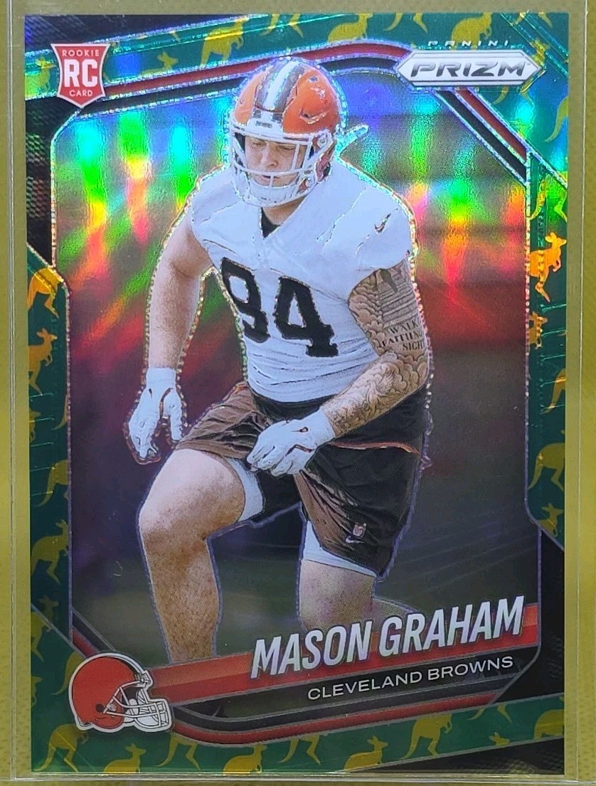 2025 Panini Prizm MASON GRAHAM RC Rookies #354 Kangaroo Prizm SP #'d /61 BROWNS