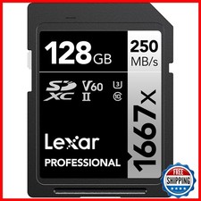 Lexar 128GB 1667x SD Card UHS-II V60 250MB/s Read SDXC LSD128CBNA1667