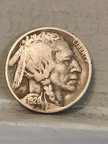 Nice 1926d Buffalo Nickel In Fine. Bold Date And 1/2 Horn