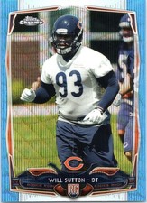 2014 Will Sutton Topps Chrome Blue Wave Refractor Rookie Card #170 Bears