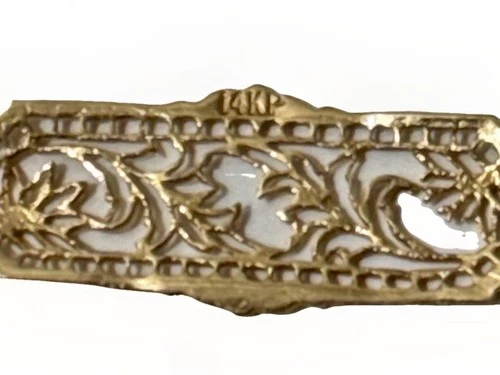 Vintage 14K GOLD P Filigree Link Bracelet Art Deco High Quality Fine Jewelry