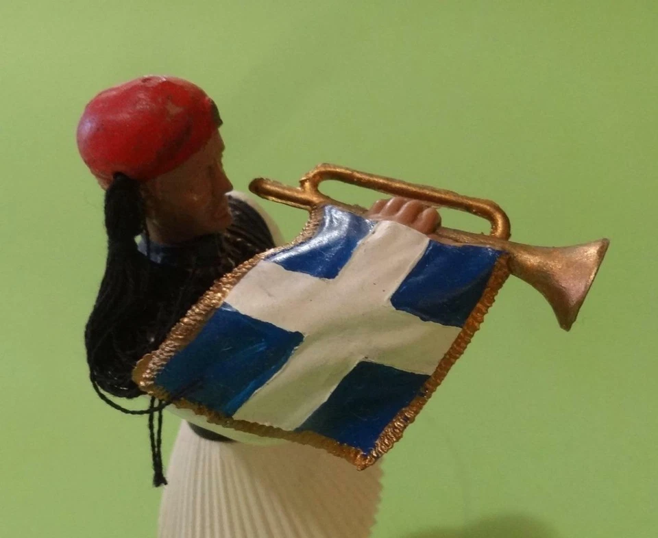 GREECE GREEK ATHENA AOHNA BIG TRUMPET TSOLIAS EVZONAS PARLIAMENT GUARD MAN 1970s - Image 3 of 4