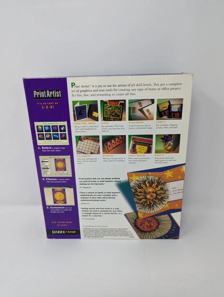 SEALED NEW - 1998 Sierra Home Print Artist Computer, Windows 95 / Mac - Image 2 of 4