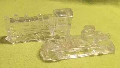 Vintage ~ Locomotive Train ~ Fire Engine ~ Clear ~Candy Container - 1940s