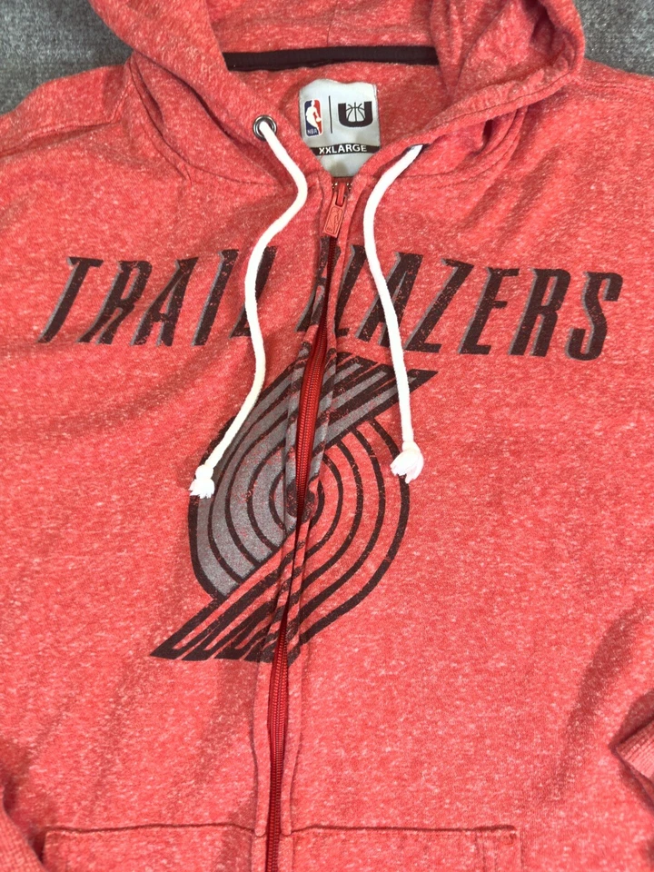Portland Trail Blazers Sudadera con Capucha Para Hombres XXL NBA Cremallera Completa Sudadera Roja Baloncesto Foto 2 de 4
