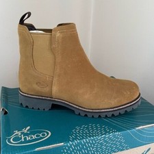 NEW Chaco Women's Fields Chelsea Waterproof Boot Mustard Suede Pull On Size 9