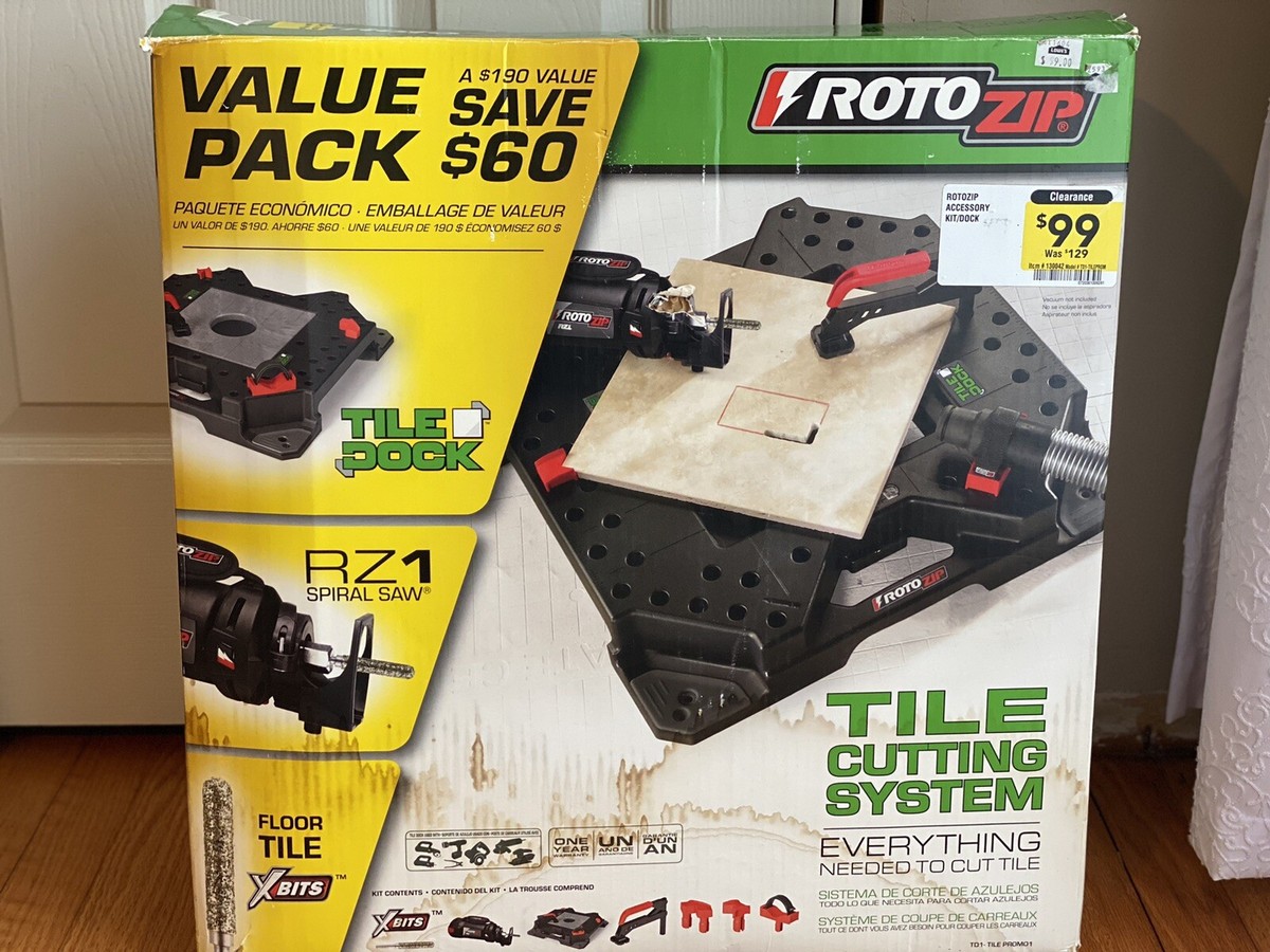 RotoZip Tile Cutting System - Tile Dock, RZ1 Spiral Saw & Floor