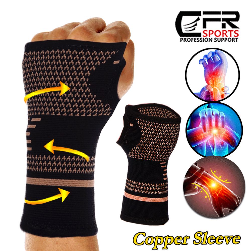 Wrist Support Brace Copper Compression Carpal Tunnel Arthritis Left Right Hand @