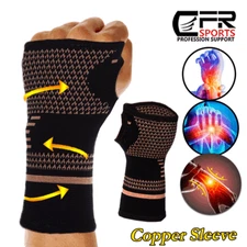 Wrist Support Brace Copper Compression Carpal Tunnel Arthritis Left Right Hand