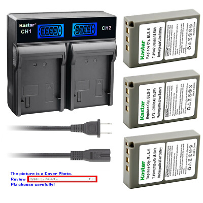 Kastar Battery LCD Rapid Charger for Olympus BLS-5 & Olympus E-PL5 EPL5 Camera