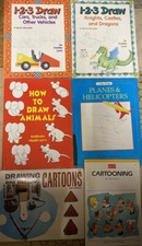 LOT OF 6 HOW TO DRAW Books Animals Cartoons Planes Dragons Knights Castles Cars