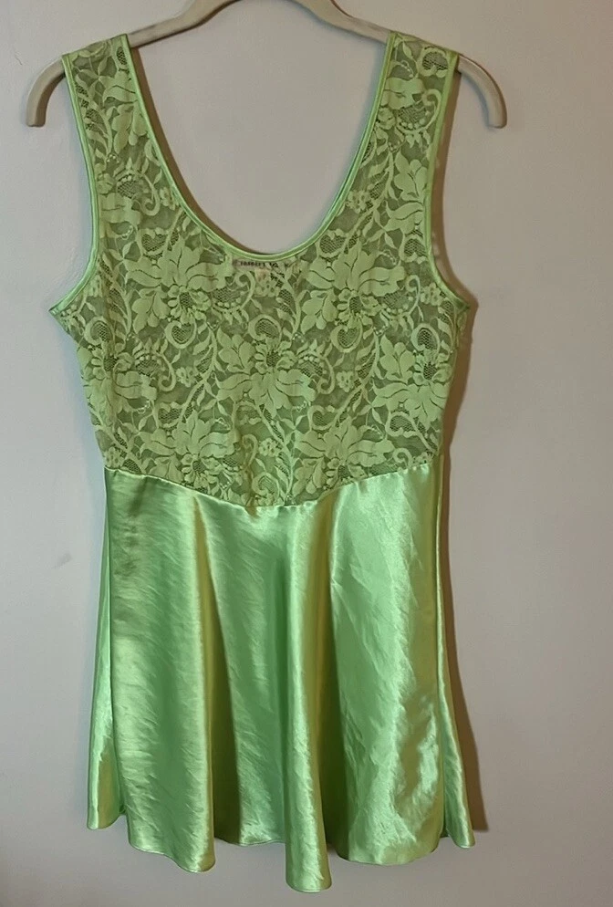 UNDERCOVER VICTORIA'S SECRET abito slip verde vintage taglia S