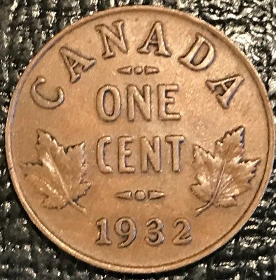 VF+ CONDITION 1932 CANADA SMALL ONE CENT-APR096