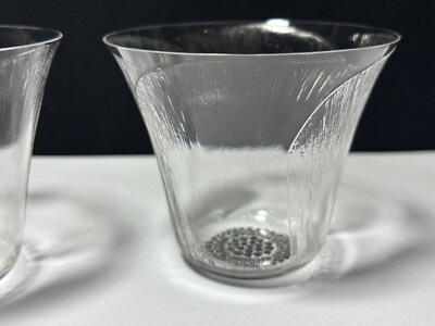 Antique 1922 Rene Lalique Signed Lotus Pavot France Goblets 
