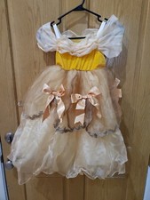 CQDY Belle Costume for Girls Yellow Princess Dress Party Christmas Halloween Cos