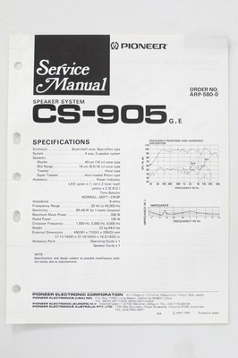 pioneer cs 905 speakers