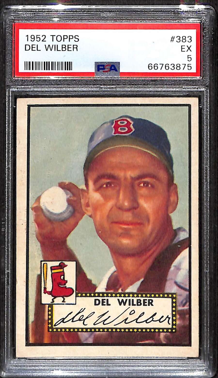 1952 Topps #383 Del Wilber  PSA 5 EX C93375