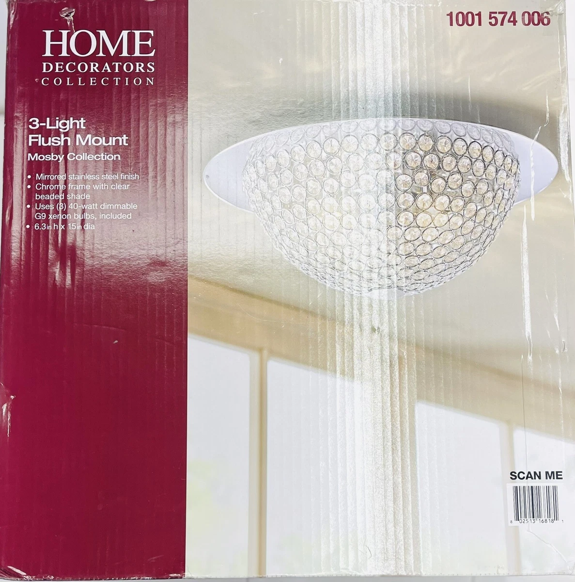Home Decorators Collection 3-Light Mirrored Stainless Steel 