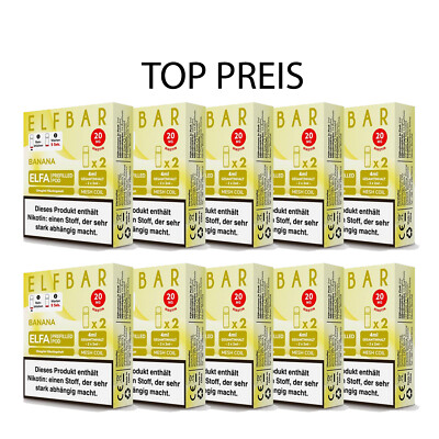 10er Pack E-Liquidpod ELFBAR Elfa Banana 20 mg 2 Pods
