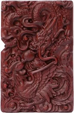 Hand-Carved Dragon vs Phoenix Wooden Zippo Lighter Case + Original Wick Insert