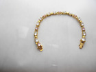 { Sterling Silver Gold Plated Cz & Light Pink Stones Tennis Bracelet 8"