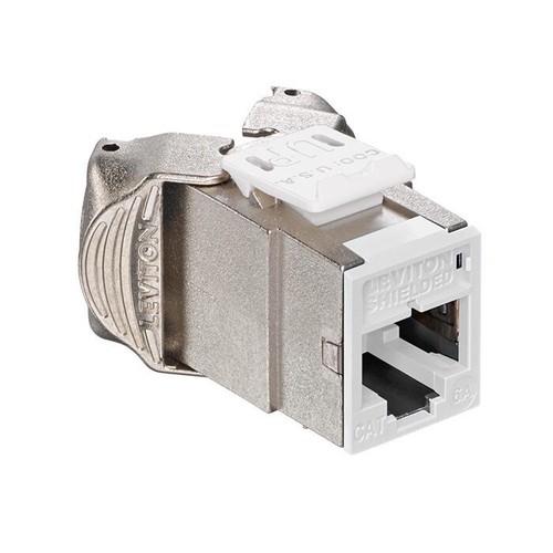 Leviton Cat6A Shielded Jack, White (LOT of 10) - 第 1/2 張圖片